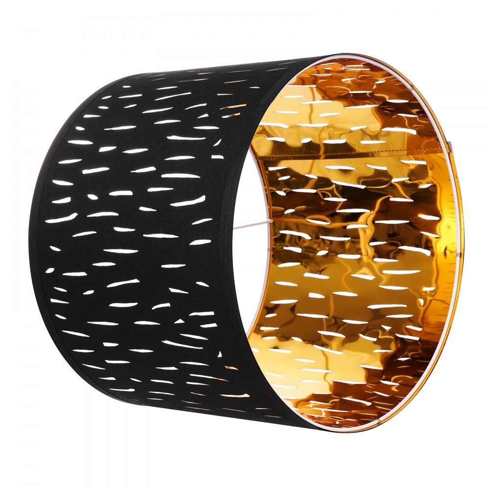 VEVOR Drum Lamp Shade 2 Set, 13 in Top x 13 in Bottom x 10 in High, Medium Drum Lampshade with Harp, Replacement Lamp Shade for Table Lamps Floor Lamps Pendant Lights, Black Hollow-carved Design