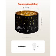 Drum Lamp Shade 2 Set 13 x 13 x 10 inches Medium Round Lampshade with Harp