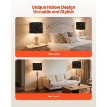 Drum Lamp Shade 2 Set 13 x 13 x 10 inches Medium Round Lampshade with Harp