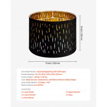 Drum Lamp Shade 2 Set 13 x 13 x 10 inches Medium Round Lampshade with Harp