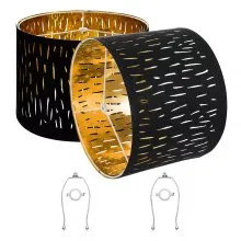 Drum Lamp Shade 2 Set 13 x 13 x 10 inches Medium Round Lampshade with Harp