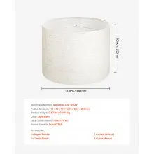 Drum Lamp Shade 13 x 13 x 10 inches Medium Round Lampshade (Light Linen)
