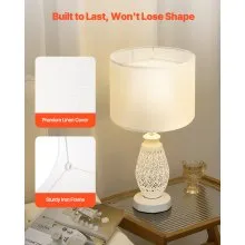 Drum Lamp Shade 13 x 13 x 10 inches Medium Round Lampshade (Off-white Linen)