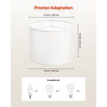 Drum Lamp Shade 13 x 13 x 10 inches Medium Round Lampshade (Off-white Linen)