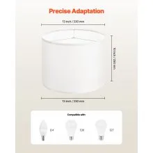 Drum Lamp Shade 13 x 13 x 10 inches Medium Round Lampshade (Off-white Linen)