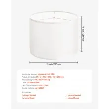 Drum Lamp Shade 13 x 13 x 10 inches Medium Round Lampshade (Off-white Linen)
