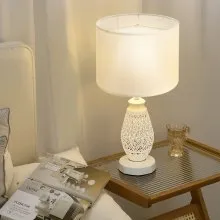 Drum Lamp Shade 13 x 13 x 10 inches Medium Round Lampshade (Off-white Linen)