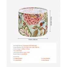 Drum Lamp Shade 2 Set 13 x 13 x 10 inches Medium Round Lampshade (Dark Floral)