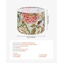 Drum Lamp Shade 2 Set 13 x 13 x 10 inches Medium Round Lampshade (Dark Floral)