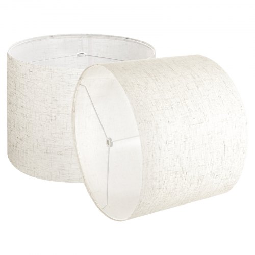 Drum Lamp Shade 2 Set 13 x 13 x 10 inches Medium Round Lampshade (Light Linen)