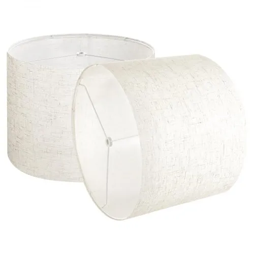 thumbnail image 2 of Uxcell 13 Inch Beige Linen Round Drum Lamp Shade – Fabric, Modern Style 2 of 5