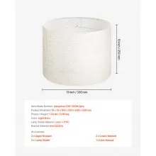 Drum Lamp Shade 2 Set 13 x 13 x 10 inches Medium Round Lampshade (Light Linen)