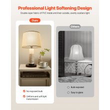 Lamp Shade 2 Set with Harp 11 x 13 x 10 inches (Light Linen with Black Edge)