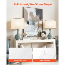Lamp Shade 2 Set 11 x 13 x 10 in Lampshade with Harp and Spider Fitter (White)