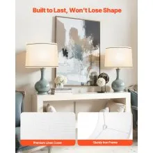 Lamp Shade 2 Set 11 x 13 x 10 in Lampshade with Harp and Spider Fitter (White)
