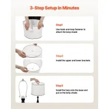 Lamp Shade 2 Set 11 x 13 x 10 in Lampshade with Harp and Spider Fitter (White)