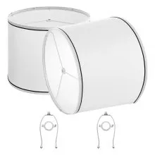 Lamp Shade 2 Set 11 x 13 x 10 in Lampshade with Harp and Spider Fitter (White)