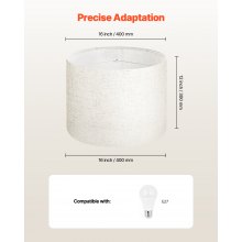 Drum Lamp Shade 2 Set 16 x 16 x 12 in Round Lampshade with Harp (Light Linen)