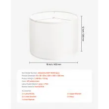 Drum Lamp Shade 2 Set 16 x 16 x 12 in Round Lampshade with Harp (Off-white)