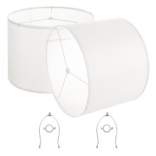 Drum Lamp Shade 2 Set 16 x 16 x 12 in Round Lampshade with Harp (Off-white)