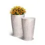 VEVOR Set of 2 Tall Outdoor Planters 21"H, Round Large Planters For Front Porch and Patio, Stone Finish Flower Tree Plant Pots