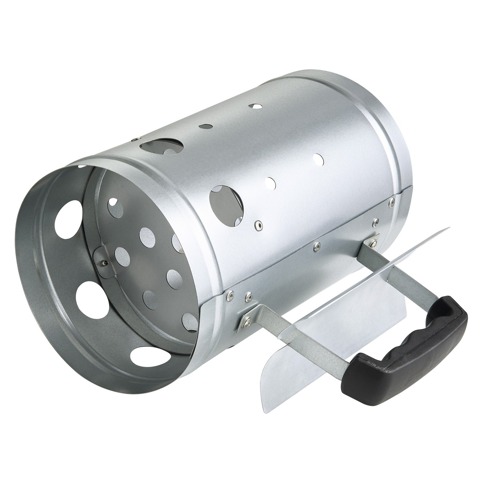 VEVOR Charcoal Chimney Starter, 1.8kg Large Capacity Coal Fireplace, Heavy Duty BBQ Steel Chimney Starter for Charcoal Grill and Barbecues, Compact On-the-Go Carbon Lighter and BBQ Grill Tool, Silver