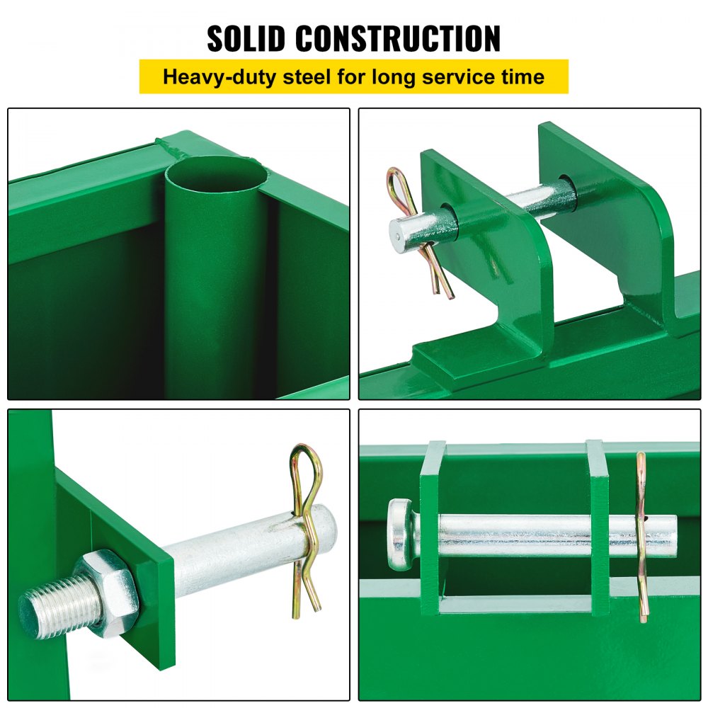 VEVOR 3 Point Ballast Box, 800lbs Capacity Hitch Ballast Box, Standard 2'' Hitch Receiver, Tractor Ballast Box with 5cu.ft Volume, Heavy Duty Steel, Fits Category 1 Tractor Attachment,Green