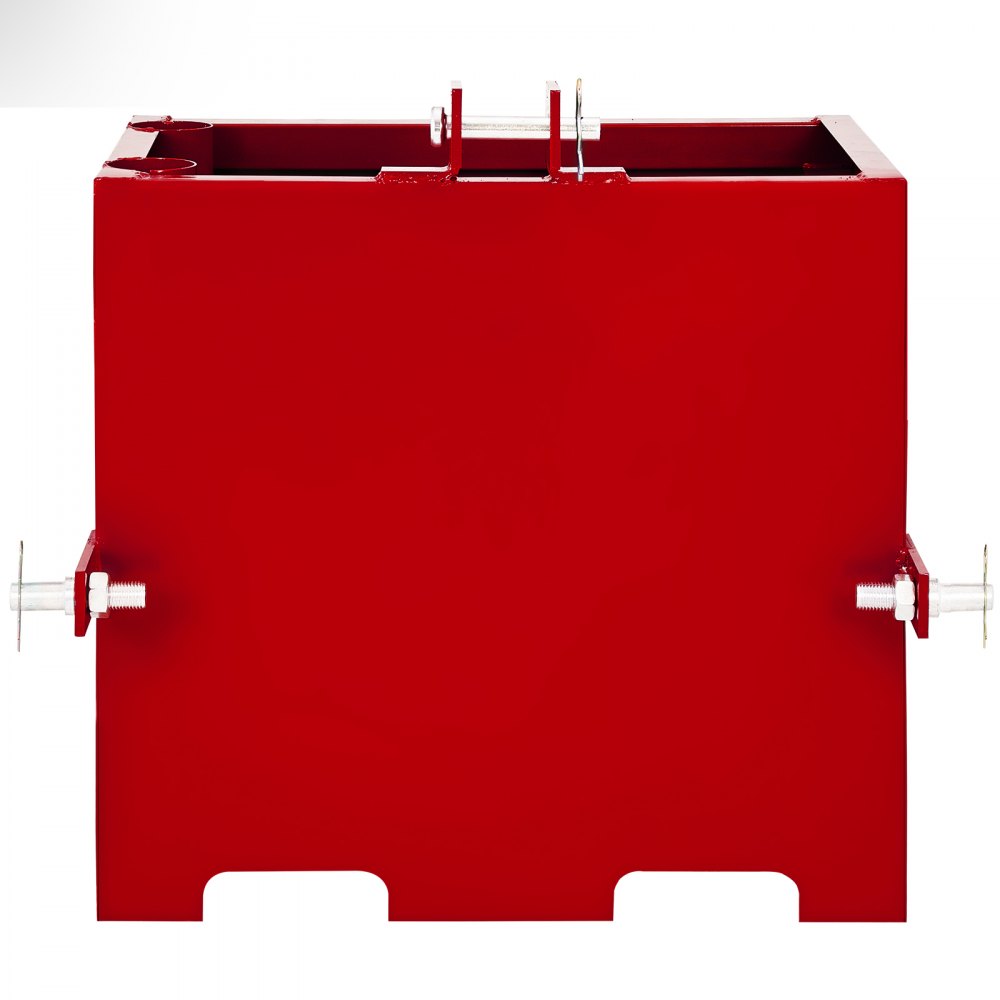 VEVOR 3 Point Ballast Box, 800lbs Capacity Hitch Ballast Box, Standard 2'' Hitch Receiver, Tractor Ballast Box with 5cu.ft Volume, Heavy Duty Steel, Fits Category 1 Tractor Attachment, Red