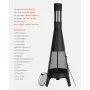 VEVOR Chiminea, 20 Inch Outdoor Wood Burning Firepit, Conical Fireplace for BBQ & Warming, Outside Wooden Fire Pit with Grill Mesh, Chimney Coat & Rustproof Chiminea Lid, for Patio, Garden, Backyard