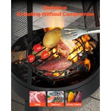 VEVOR 20 In Chiminea Outdoor Wood Burning Firepit with Grill Mesh & Chimney Coat