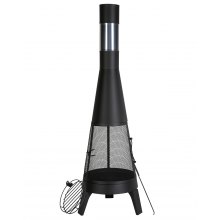 VEVOR 20 In Chiminea Outdoor Wood Burning Firepit with Grill Mesh & Chimney Coat