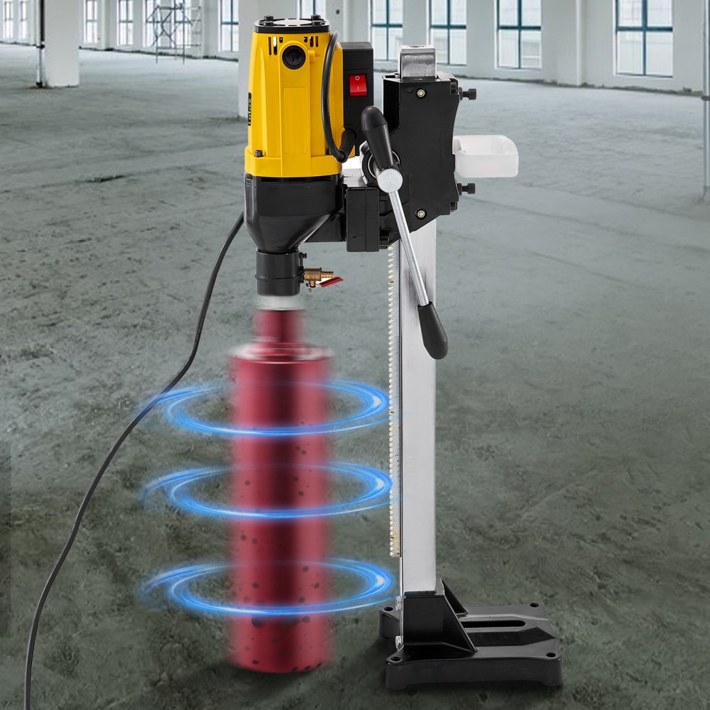 VEVOR 6 Inch/160MM Diamond Core Drilling Machine 2180W Diamond Core Drill Rig with Stand and Drill Bits,Wet Dry Core Drill Rig for Diamond Concrete Drilling Boring (Drill Bit Diameter: 4.25'/108MM)