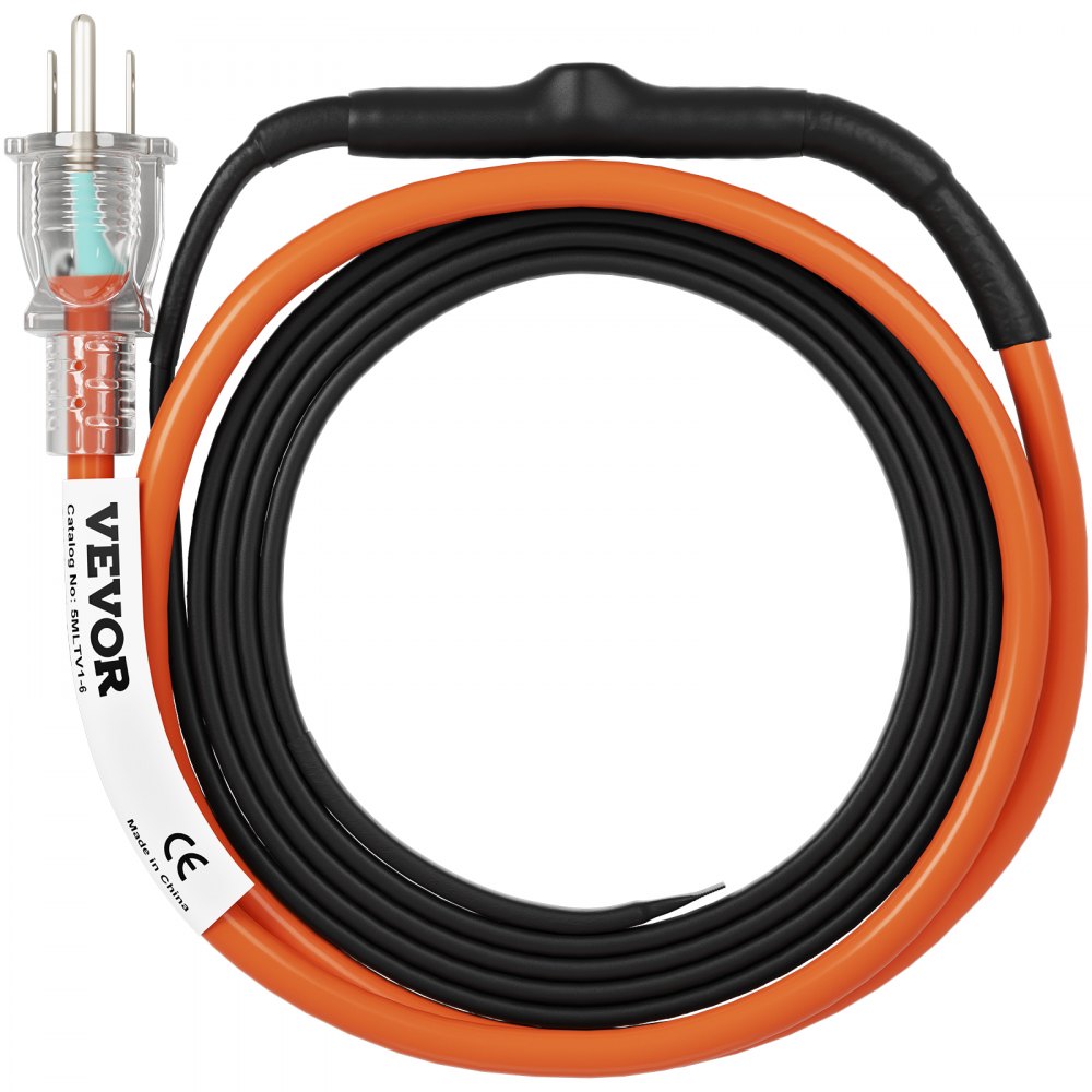 Cable calefactor autorregulable VEVOR, 1,8 m, 5 W/pie, cinta calefactora para tuberías, protección anticongelante, protege mangueras de PVC, tuberías de metal y plástico, 120 V