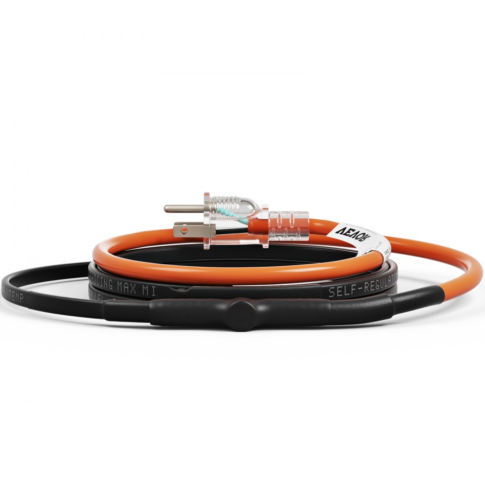 Cable calefactor autorregulable VEVOR, 1,8 m, 5 W/pie, cinta calefactora para tuberías, protección anticongelante, protege mangueras de PVC, tuberías de metal y plástico, 120 V