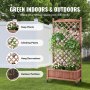 VEVOR Raised Garden Bed with Trellis, 30" x 13" x 61.4" Outdoor Raised Wood Planters with Drainage Holes, Free-Standing Trellis Planter Box for Vine Climbing Plants Flowers in Garden, Patio, Balcony