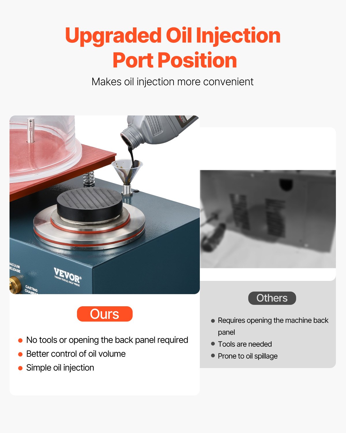 VEVOR Vacuum Investing Casting Machine, 290W Power, with 3 CFM Pump and Bell Jar, Convenient Oil Injection Port, Precision Pressure Gauge, 280x280 mm Workbench, Casting Machine for Jewelry and Metal