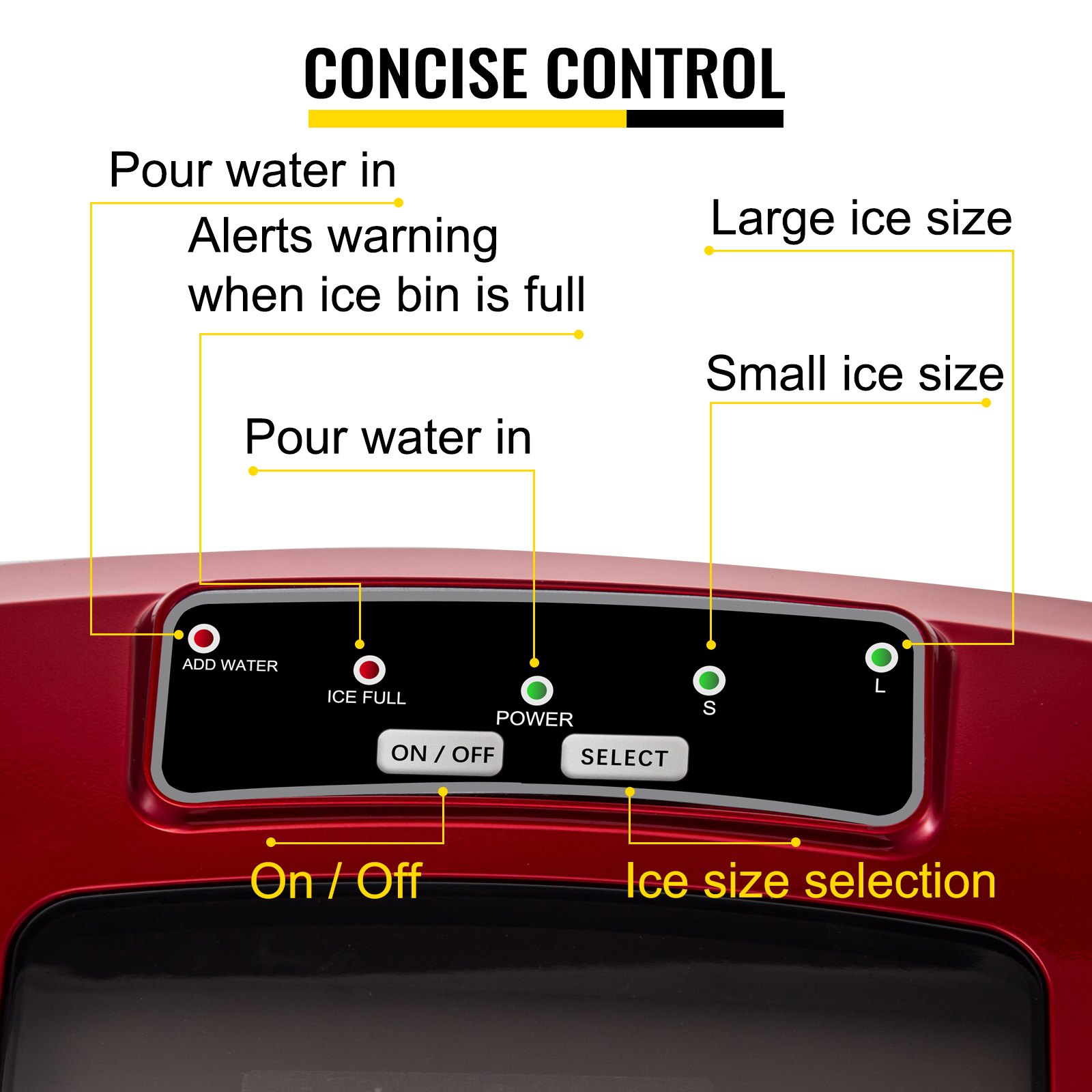 26lb/24h Portable Ice Maker Lcd Screen Countertop Compact