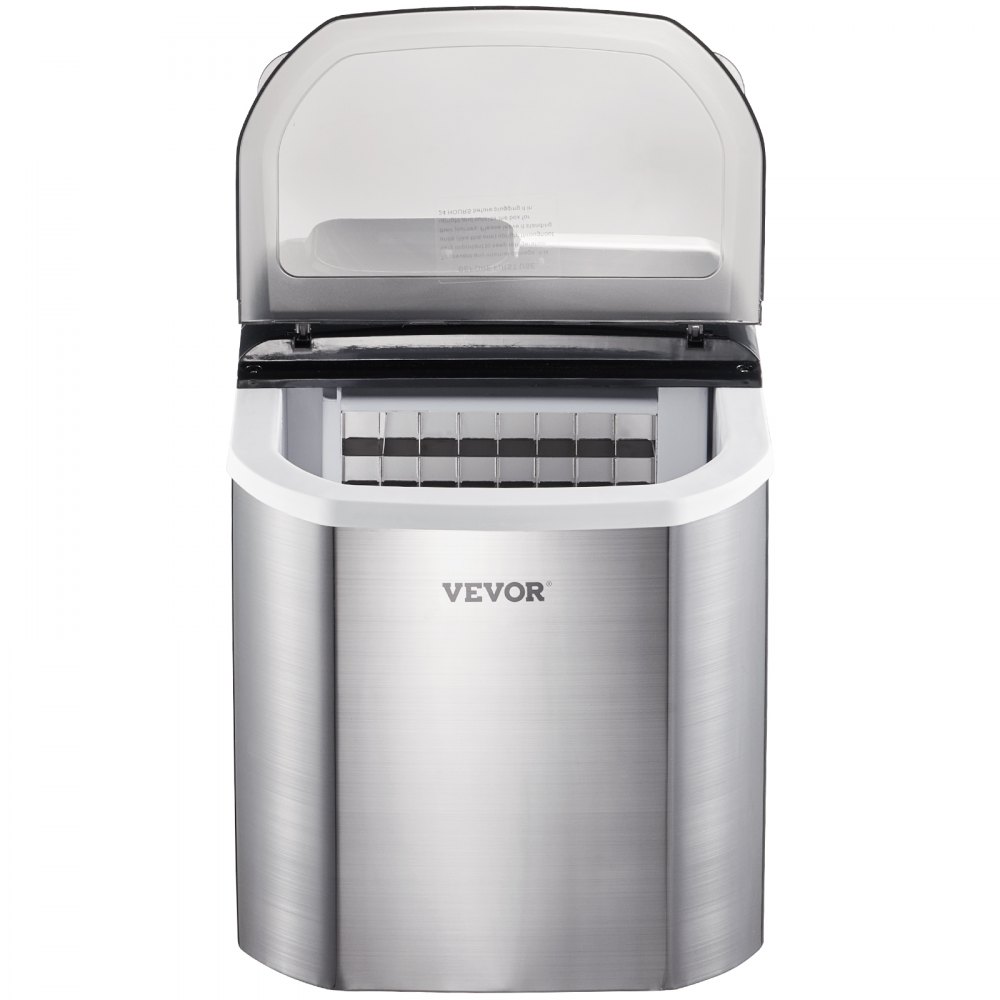 VEVOR 110V Portable Ice Maker Countertop 40 LBS in 24 Hours, Ice Maker Machine with Ice Scoop and Basket,Counter Top Ice Maker Machine Compact and Self Cleaning for Home/Kitchen/Office (Sliver)