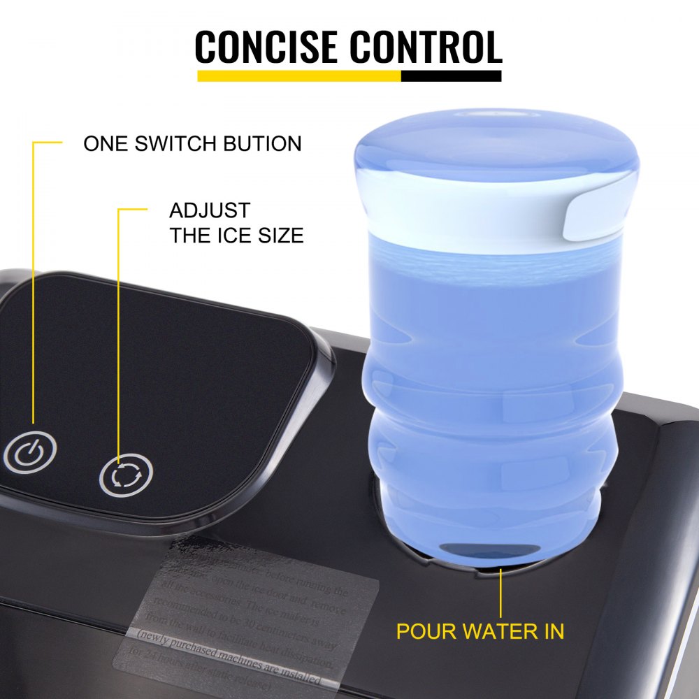 VEVOR 110V Portable Ice Maker Countertop 40 LBS in 24 Hours, Ice Maker Machine with Ice Scoop and Basket,Counter Top Ice Maker Machine Compact and Self Cleaning for Home/Kitchen/Office (Sliver)