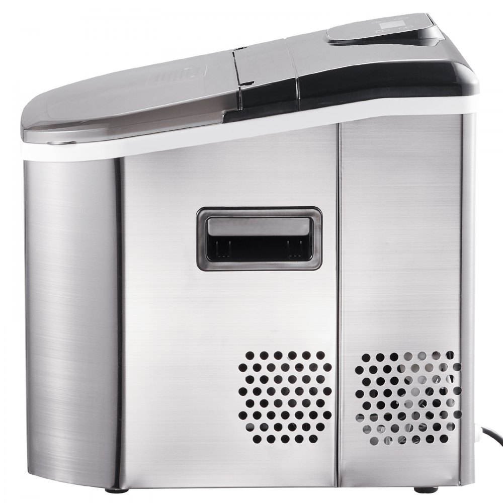 VEVOR 110V Portable Ice Maker Countertop 40 LBS in 24 Hours, Ice Maker Machine with Ice Scoop and Basket,Counter Top Ice Maker Machine Compact and Self Cleaning for Home/Kitchen/Office (Sliver)