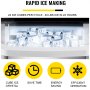 VEVOR Máquina para hacer hielo portátil de 110 V, 40 libras en 24 horas, máquina para hacer hielo con cuchara y cesta, máquina para hacer hielo en encimera, compacta y autolimpiante para el hogar/cocina/oficina (plateado)