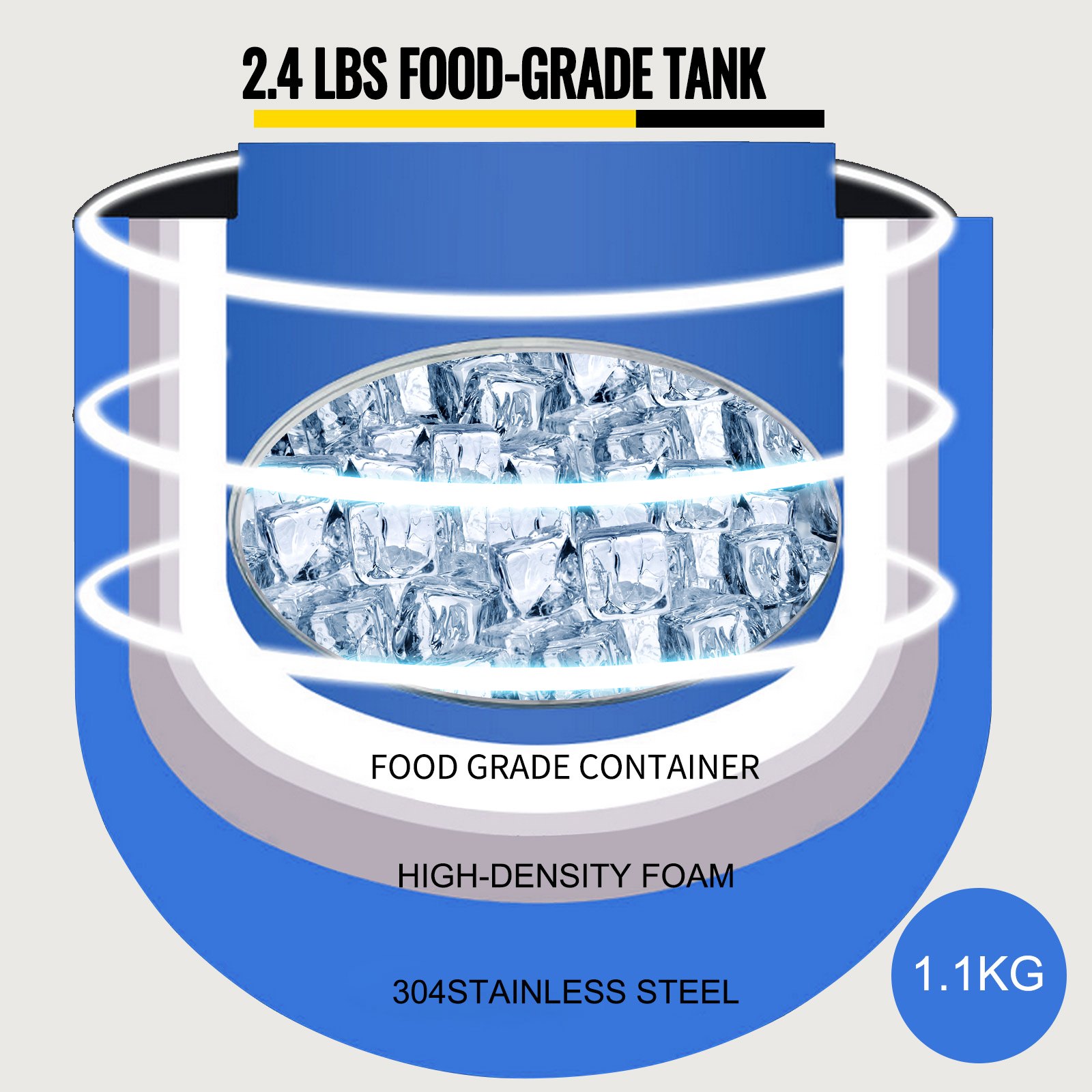 VEVOR Countertop Ice Maker Water Dispenser 40 lbs Portable Ice Maker Ice Machine