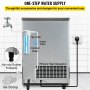 VEVOR 110V Commercial Ice Maker 265LBS in 24 Hrs with 77lbs Storage Stainless Steel 90 Cubes Auto Clean for Bar Home Supermarkets, Include Scoop and Connection Hoses