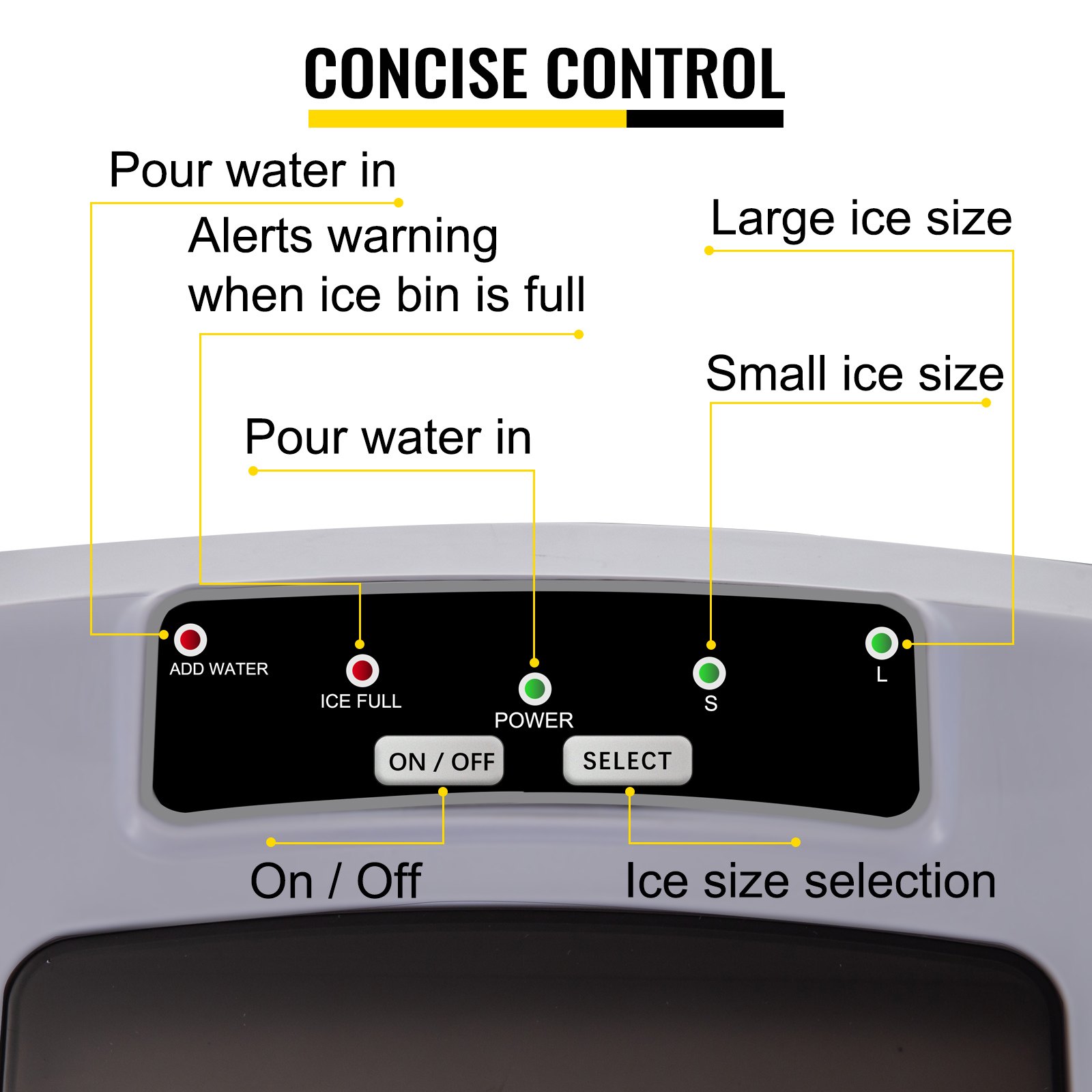 Portable Ice Maker Countertop 12KG(26LB) Per 24 Hours 2 Cube Size with Ice Scoop