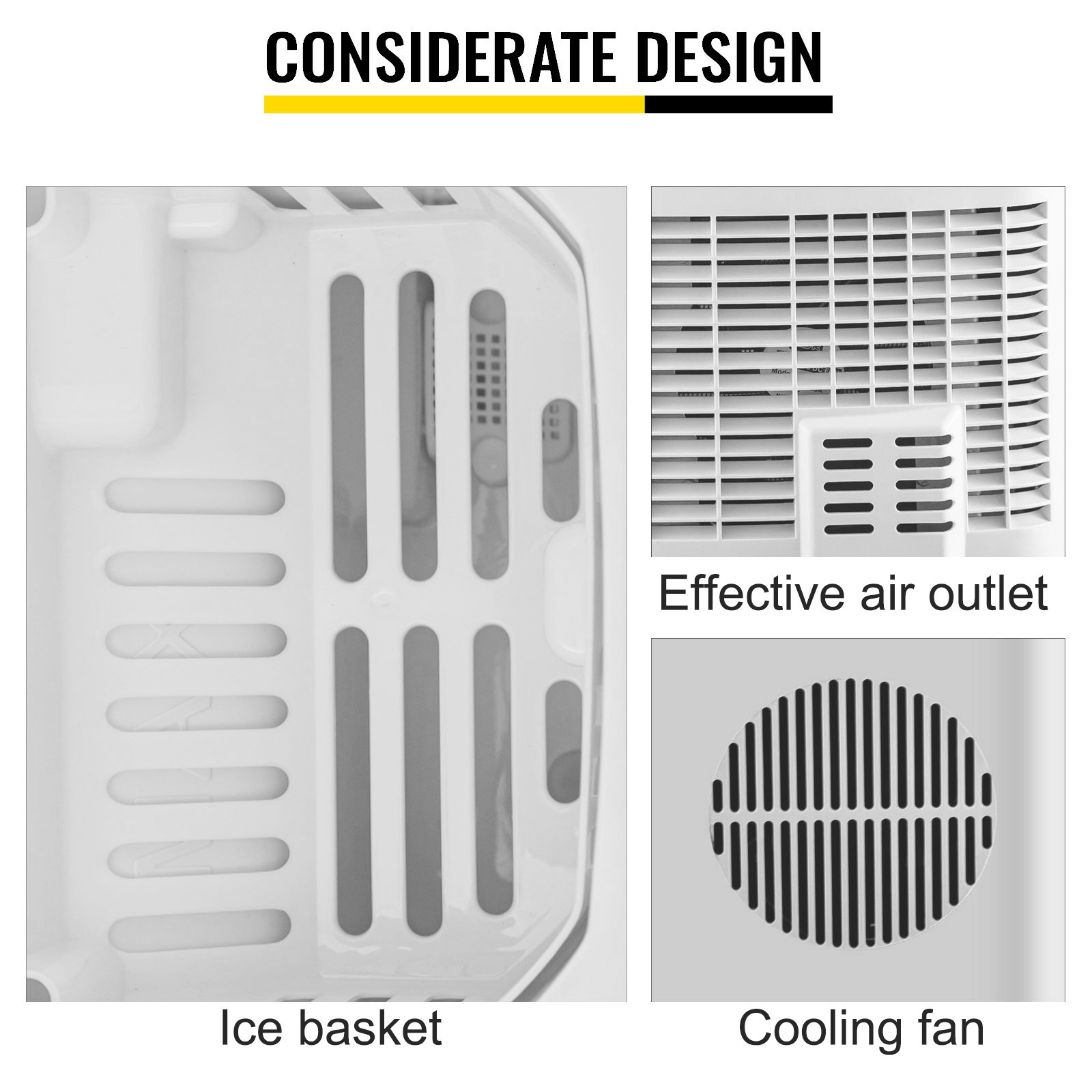 Portable Ice Maker Countertop 12KG(26LB) Per 24 Hours 2 Cube Size with Ice Scoop