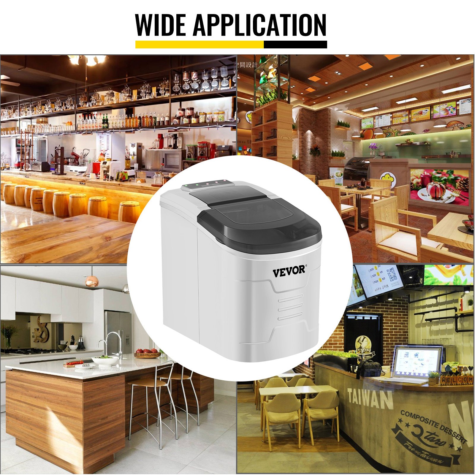 Portable Ice Maker Countertop 12KG(26LB) Per 24 Hours 2 Cube Size with Ice Scoop