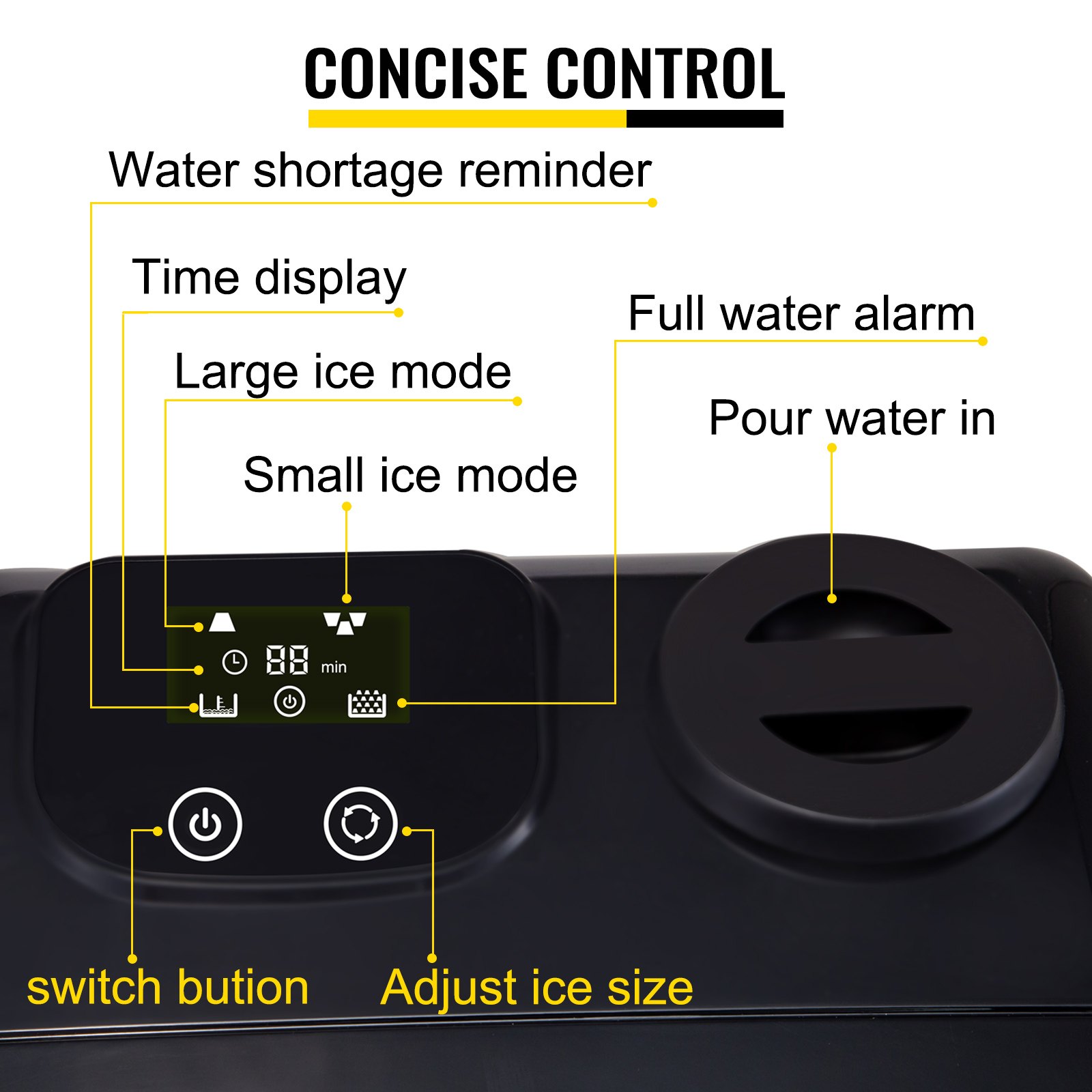 Auto Clear Ice Cube Machine Ice Maker Portable Ce Cb Etl Small 28lbs/24h Good