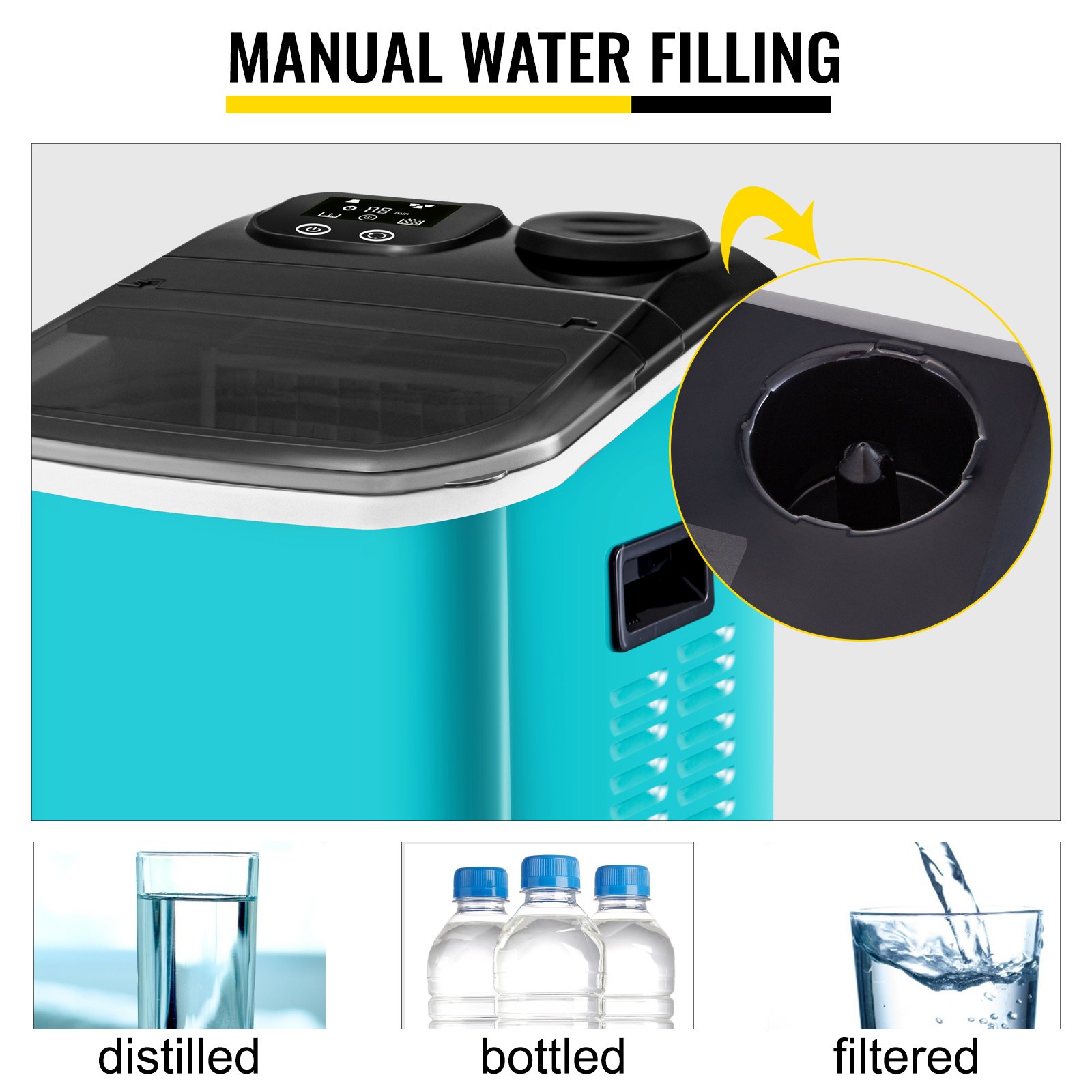 Auto Clear Ice Cube Machine Ice Maker Portable Ce Cb Etl Small 28lbs/24h Good