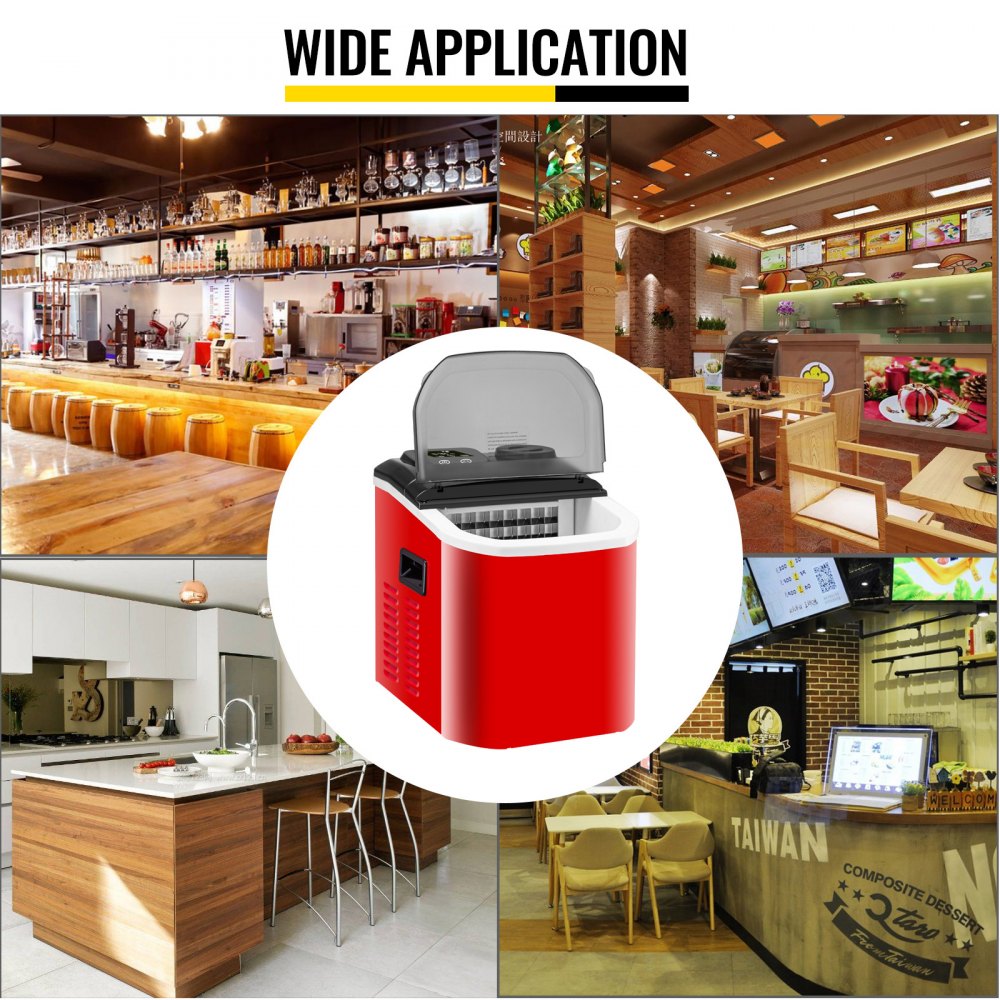 VEVOR Portable Clear Maker 48LBS 24H Auto Ice Maker Machine with Ice Scoop and Basket,Counter Top Ice Maker Machine Compact and Self Cleaning for Home/Kitchen/Office