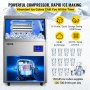 VEVOR Commercial Ice Maker, 150LBS/24H, Stainless Steel Ice Cube Maker Machine with 33 LBS Storage, 335W Ice Making Machine with LCD Control Panel Water Filter Drain Pump for Bars Restaurants, 220V